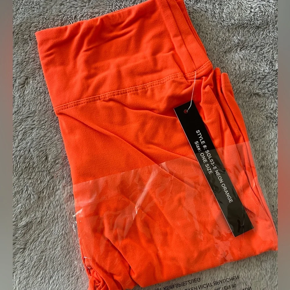 New Mix Buttery Biker Shorts - OS‎ - Neon Orange - Picture 2 of 7